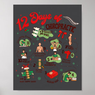 12 Tage Chiropraktik Weihnachten Chiropraktiker Poster
