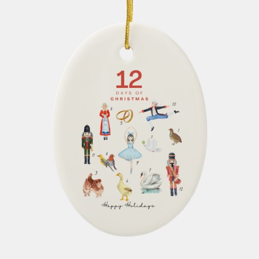 12 TAGE CHRISTMAS KERAMIK ORNAMENT (Vorne)