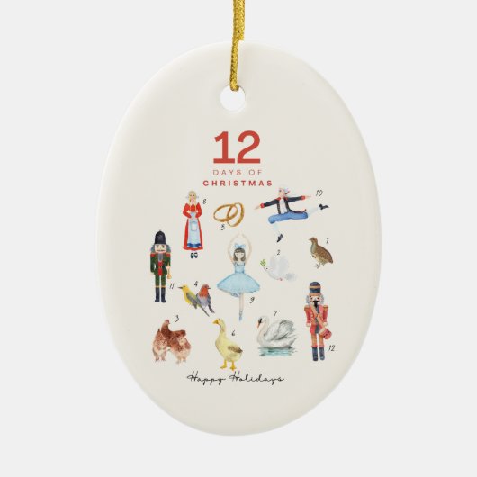 12 TAGE CHRISTMAS KERAMIK ORNAMENT (Vorne)