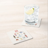 12 TAGE CHRISTMAS RECHTECKIGER PAPPUNTERSETZER (Vor Ort)