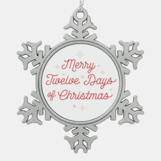 12 Tage CHRISTMAS / Schneeflocken Zinn-Ornament (Vorderseite)