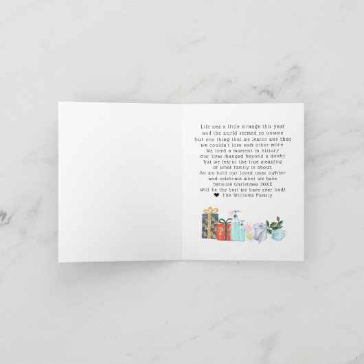 12 Tage Covid | "Quarantäne" Weihnachtsfeiertag Karte (Innenseite)