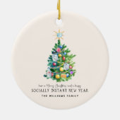 12 Tage Covid | "Quarantäne" Weihnachtsfeiertag Keramik Ornament (Hinten)