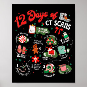 12 Tage Ct-Scan-Weihnachten Ct-Tech Cat-Scan Poster
