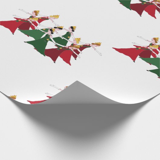 12 Tage Damen-Tanzens des Weihnachten9 Geschenkpapier (Ecke)