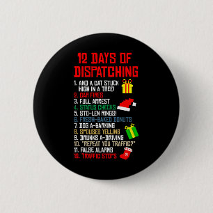 12 Tage der Auslieferung Weihnachts-Pajama-Weihnac Button