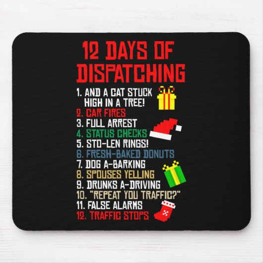 12 Tage der Auslieferung Weihnachts-Pajama-Weihnac Mousepad (Vorne)