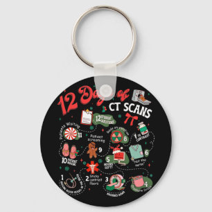 12 Tage der CT-Scans Weihnachten CT-Tech Cat Scan Schlüsselanhänger