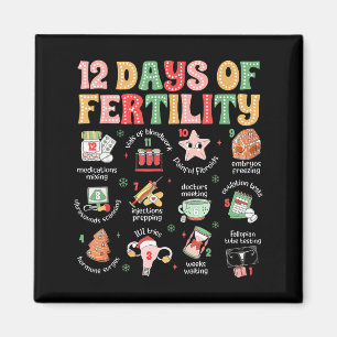 12 Tage der Fruchtbarkeit Ivf Krankenschwester Wei Magnet