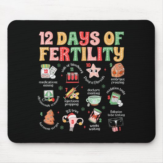 12 Tage der Fruchtbarkeit Ivf Krankenschwester Wei Mousepad (Vorne)