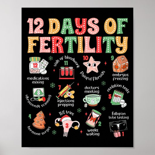 12 Tage der Fruchtbarkeit Ivf Krankenschwester Wei Poster (Vorne)