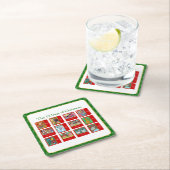 12 Tage der WeihnachtsTier-Menagerie Rechteckiger Pappuntersetzer (Vor Ort)