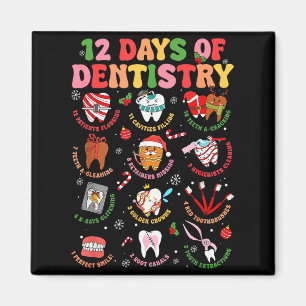 12 Tage der Zahnmedizin Zahnarzt Weihnachten Zahn Magnet
