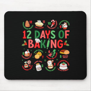 12 Tage des Backens Bäcker Weihnachten Kochen Koch Mousepad