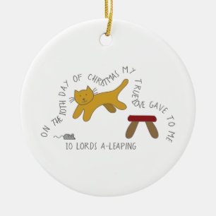 12 Tage des Catmas 10 Lord-ein-Springen Keramik Ornament