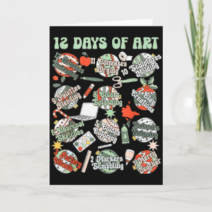 12 Tage des Kunstlehrer-Weihnachts-Künstlers Maler Karte