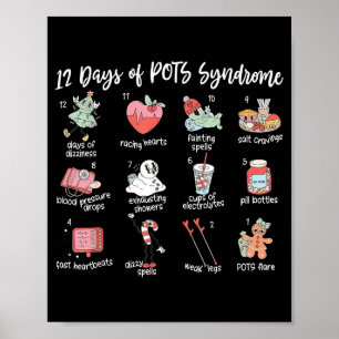 12 Tage des Pots-Syndrom-Weihnachten Dysautonomie Poster