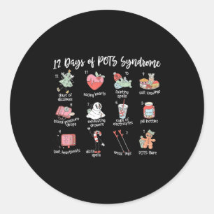 12 Tage des Pots-Syndrom-Weihnachten Dysautonomie  Runder Aufkleber