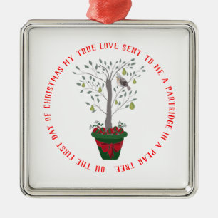 12 Tage des Weihnachtsrebhuhns in einem Ornament Aus Metall