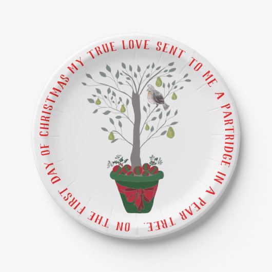 12 Tage des Weihnachtsrebhuhns in einem Pappteller (Vorderseite)