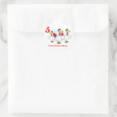 12 Tage drei französische Hühner Runder Aufkleber (Tasche)