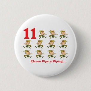 12 Tage elf Pfeifer pfeifen Button