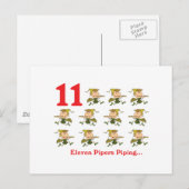 12 Tage elf Pfeifer pfeifend Postkarte (Vorne/Hinten)