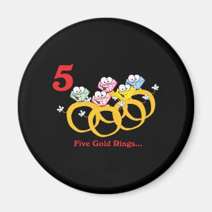 12 Tage fünf Goldringe Magnet