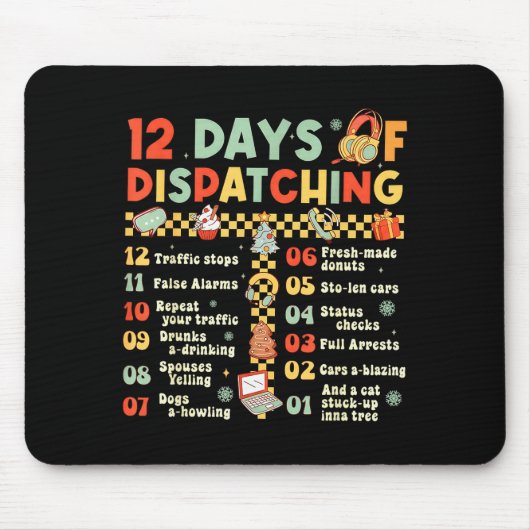 12 Tage lustiger 911-Dispatcher Christ Mousepad (Vorne)