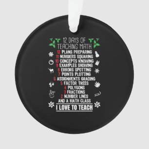 12 Tage Mathematik Lehrer Weihnachtsgeschenke Ornament