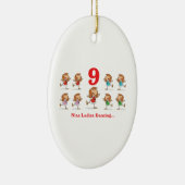 12 Tage neun Damen tanzen Keramik Ornament (Rechts)