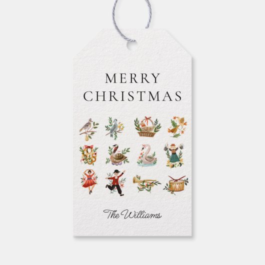 12 Tage Personalisierter Weihnachtsgeschenke Geschenkanhänger (Rückseite)