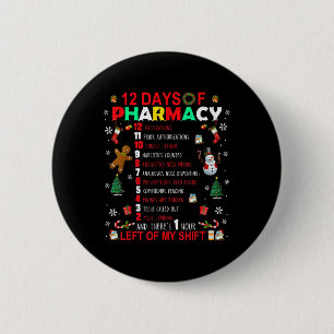 12 Tage Pharmacy Funny Christmas Pharmacist Tec Button