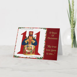 12 Tage Schlagzeuger-Trommelns des Weihnachtenelf Feiertagskarte