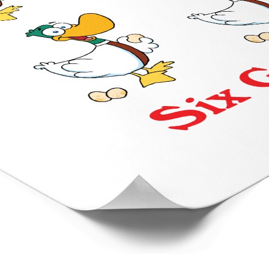 12 Tage sechs Gänse Poster (Ecke)