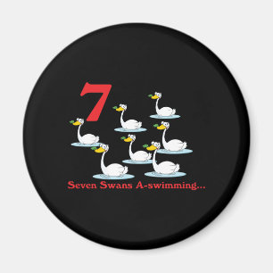 12 Tage sieben Schwäne schwimmen Magnet