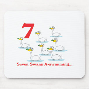 12 Tage sieben Schwäne schwimmen Mousepad
