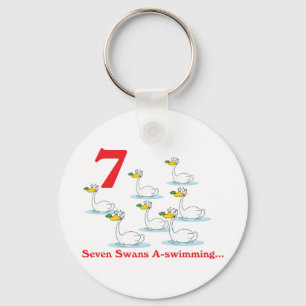 12 Tage sieben Schwäne schwimmen Schlüsselanhänger