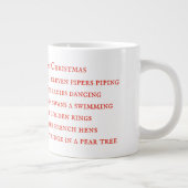 12 TAGE TEXTE Große weiße Tasse (Rechts)