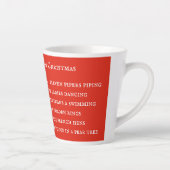 12 TAGE TEXTE Latte Tasse / Rot (Rechts)