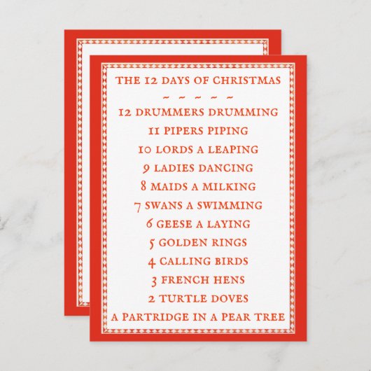 12 TAGE TEXTE Postkarte II (Vorne/Hinten)