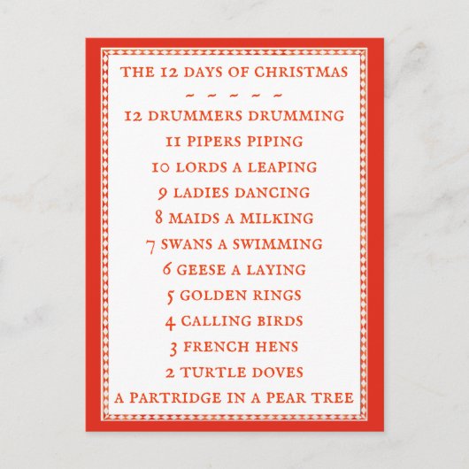 12 TAGE TEXTE Postkarte II (Vorderseite)