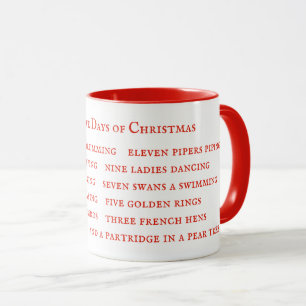 12 TAGE TEXTE Red Combo Tasse