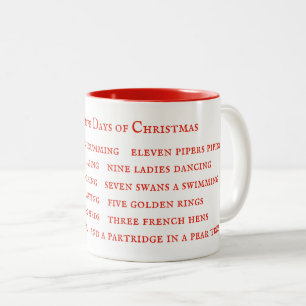 12 TAGE TEXTE Red Two-Tone Tasse