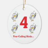 12 Tage vier aufrufende Vögel Keramik Ornament (Links)