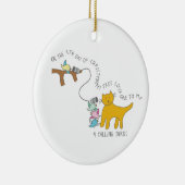 12 Tage von Catmas 4 nennende Vögel Katzen-Foto Keramik Ornament (Rechts)