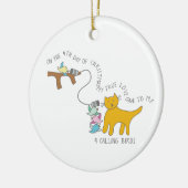 12 Tage von Catmas 4 nennende Vögel Katzen-Foto Keramik Ornament (Links)