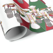 12 Tage von Mädchen des Weihnachten8 Ein-Melken Geschenkpapier (Rolleneckpunkt)