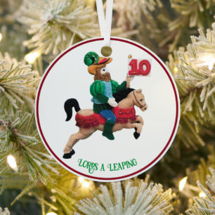 12 Tage Weihnachten 10 Herren Leaping personalisie Ornament Aus Metall