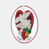 12 Tage Weihnachten 2 Turtle Doves Individuelle Na Ornament Aus Metall (Vorderseite links)